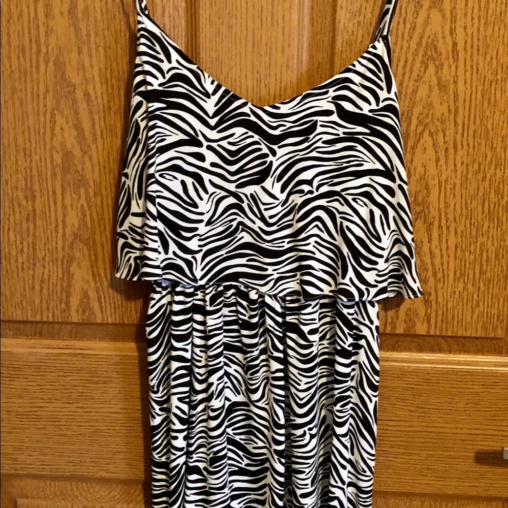 Strappy Zebra Tunic Top